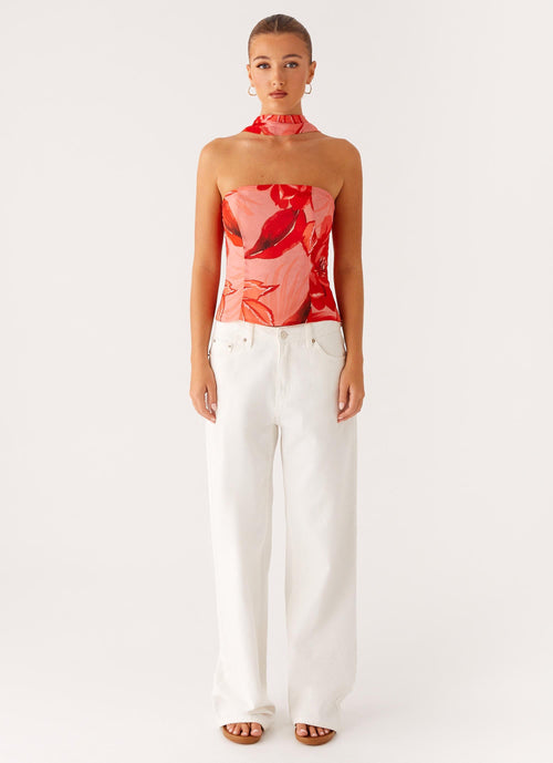 Anais Scarf Top - Sicily Sunset Print